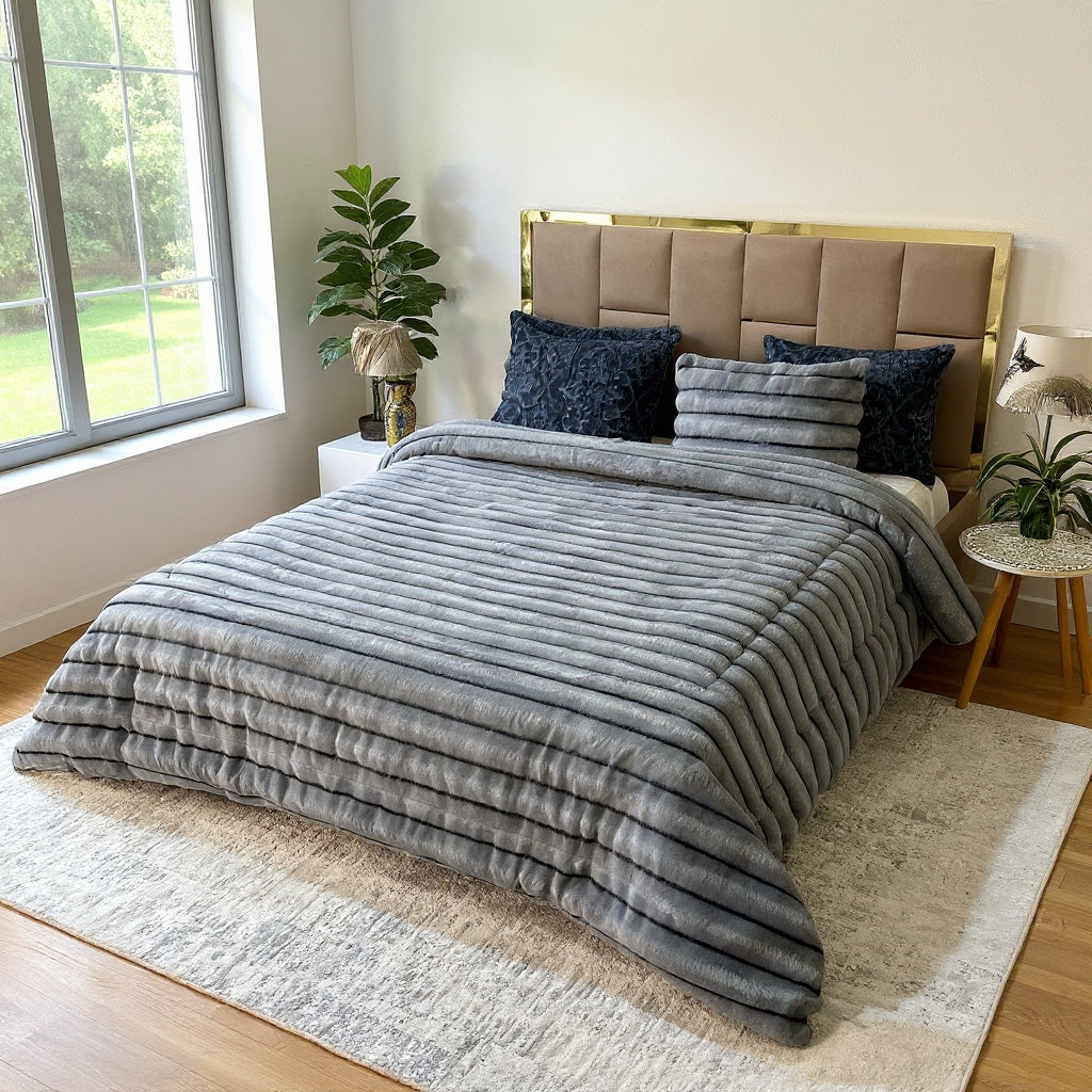Couette Luxe en Fourrure de Lapin – 5 Pièces – Fabrication Azyena