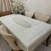 Nappe de table haut de gamme – Jacquard 3D, imperméable, style luxe