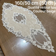 Chemin de table très moderne, confectionné velour Lux _ Beige