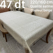 Nappe de Table en jacquard Satiné 220*160 cm - Beige
