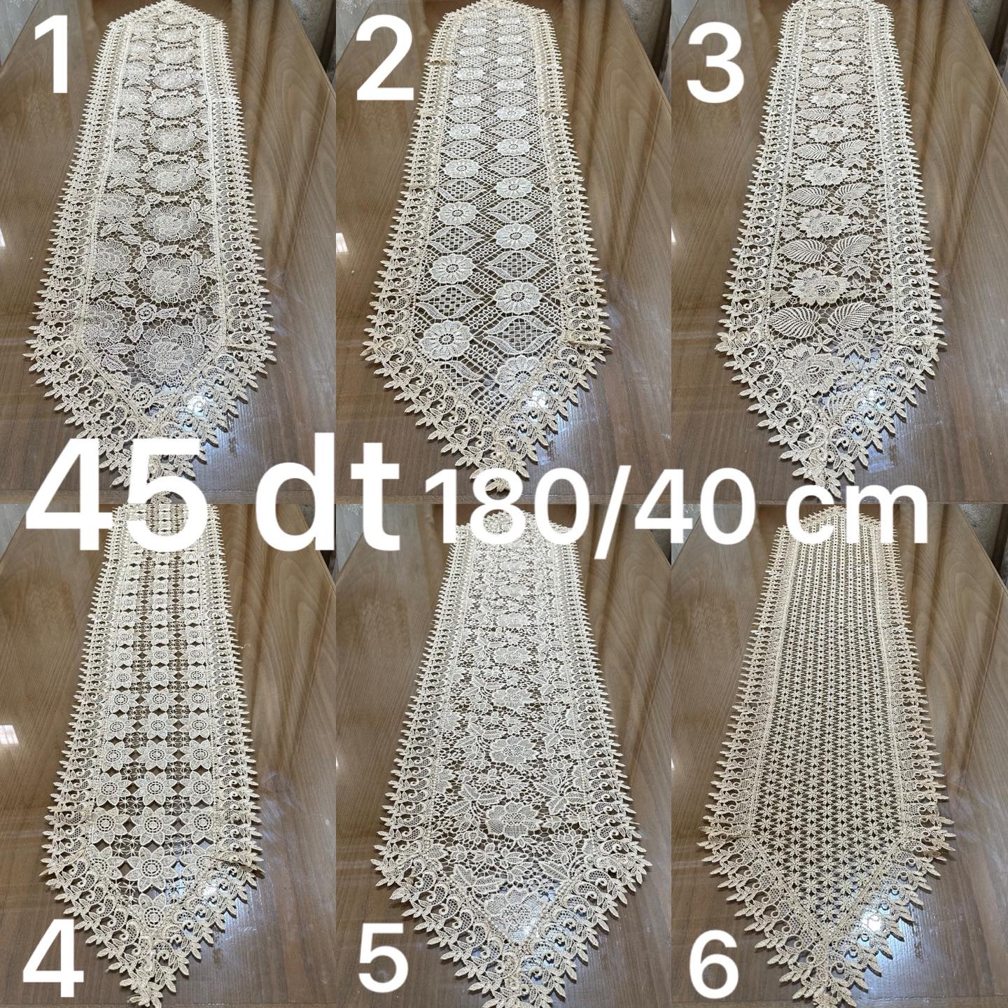 Chemin de table en organza dentelle 180*40 cm