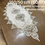 Chemin de table très moderne, confectionné velour Lux _ Beige