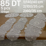 Ensemble Chemin et nappe de table 5 pièces - Greige