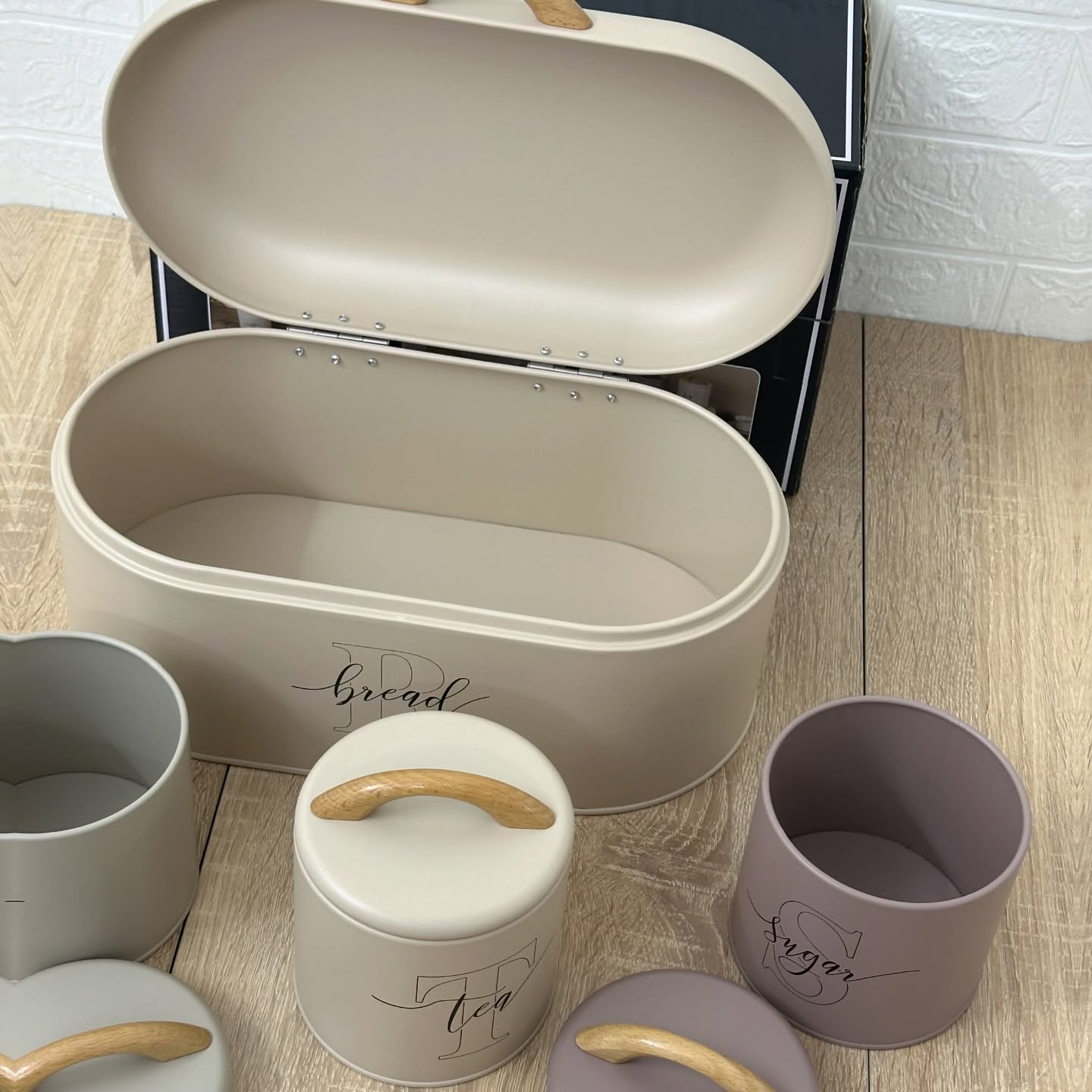 Set 4 Boîtes de Rangement Cuisine en Métal  galvanisé