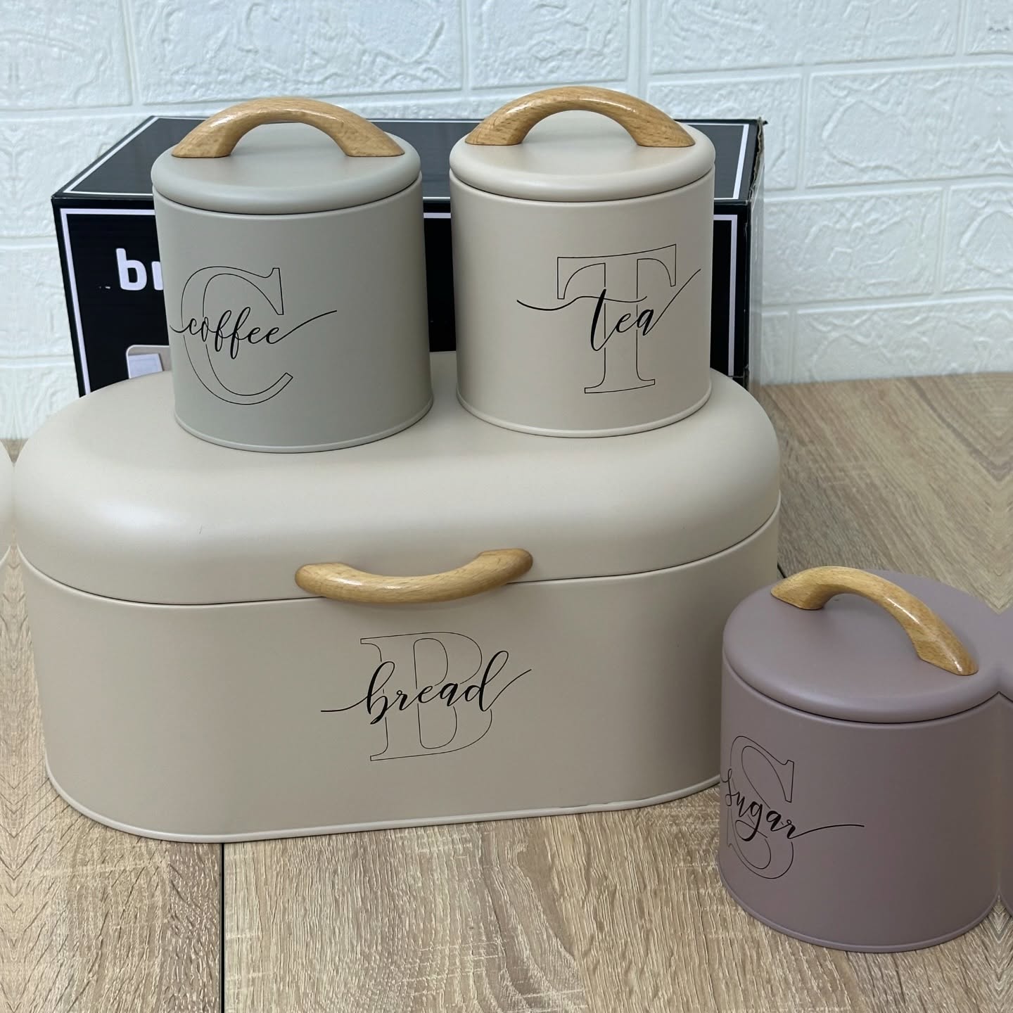 Set 4 Boîtes de Rangement Cuisine en Métal  galvanisé