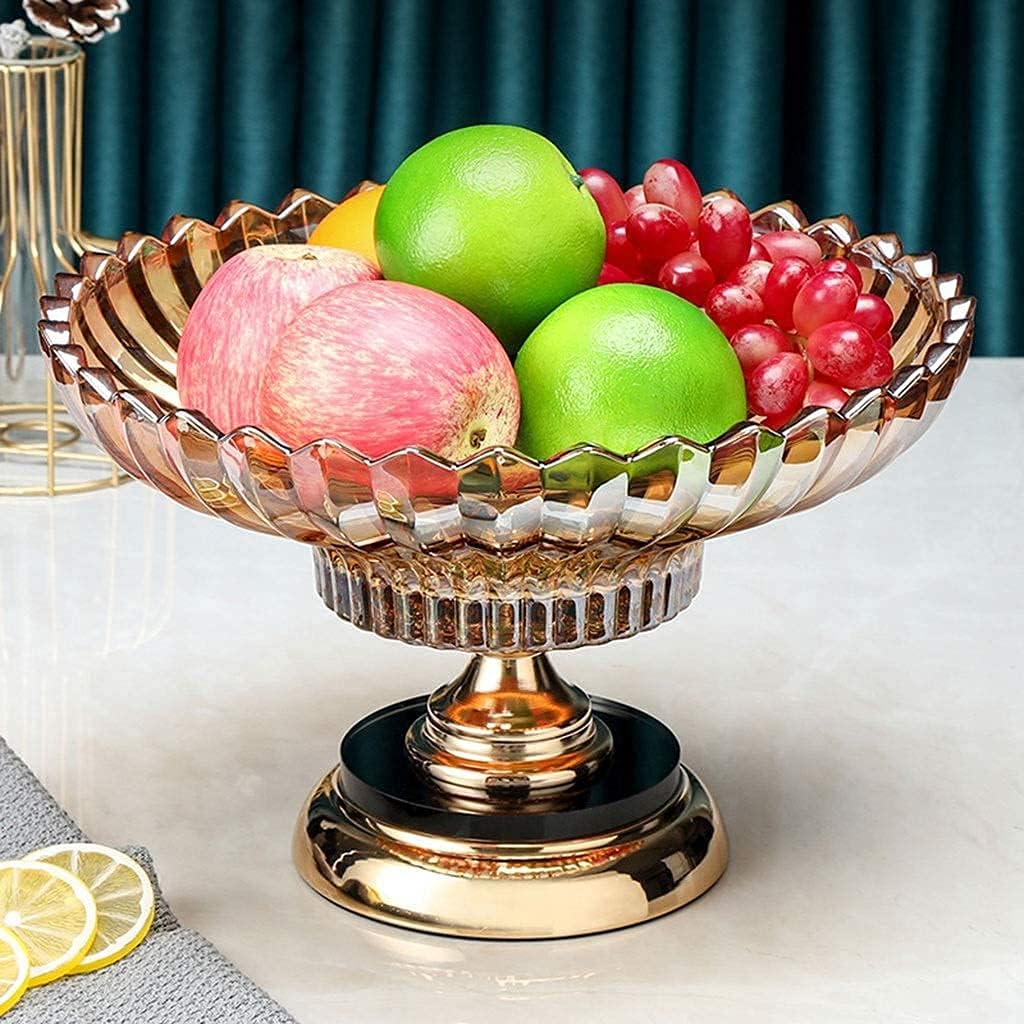 Bol À Fruits en Verre Cristal, Plateau À Fruits Créatif De Style Européen 31* 20 Cm