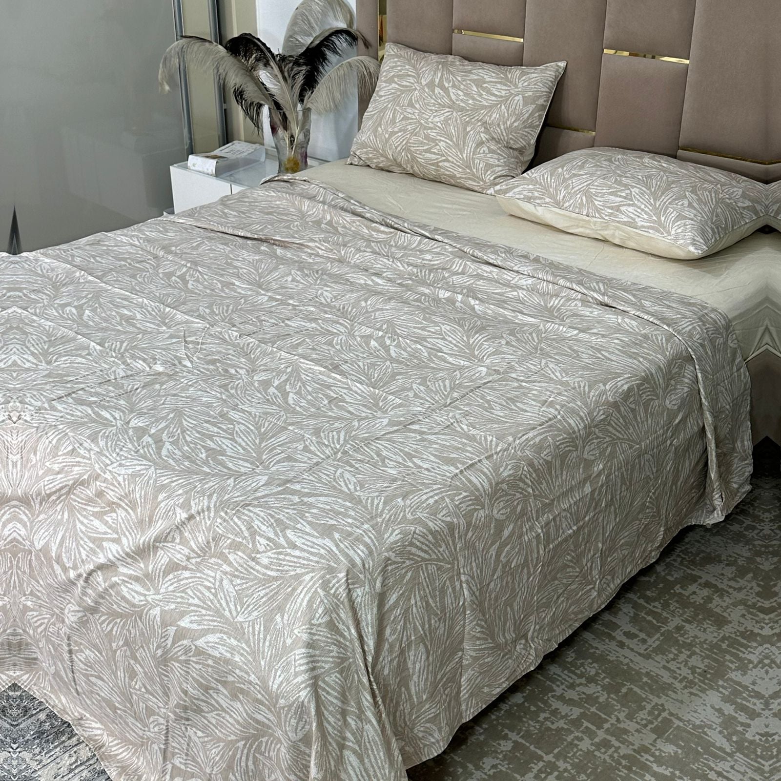 Parure de Lit 4 pièces en 100% Satin de coton