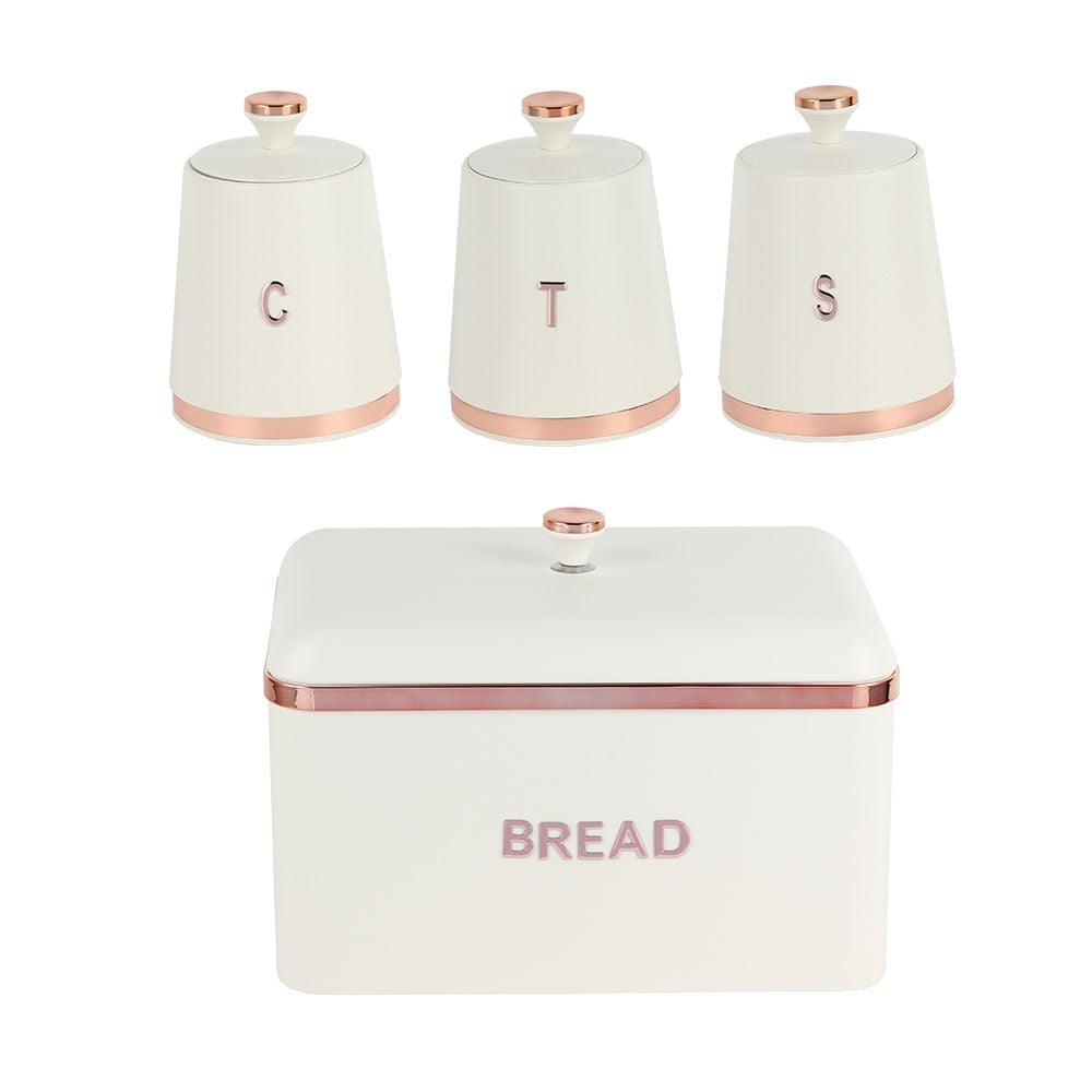 Set 4 Boîtes de Rangement Cuisine en Métal  galvanisé