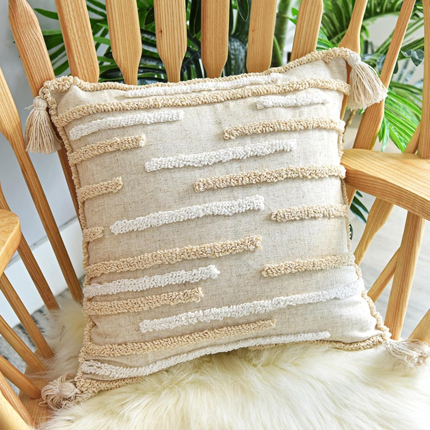 Taies Décoratives Brodées à la Main 45x45 cm - Qualité Artisanale Premium