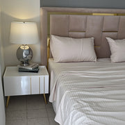 Parure de Lit 4 pièces en coton microfibre de qualité supérieure - Beige Clair