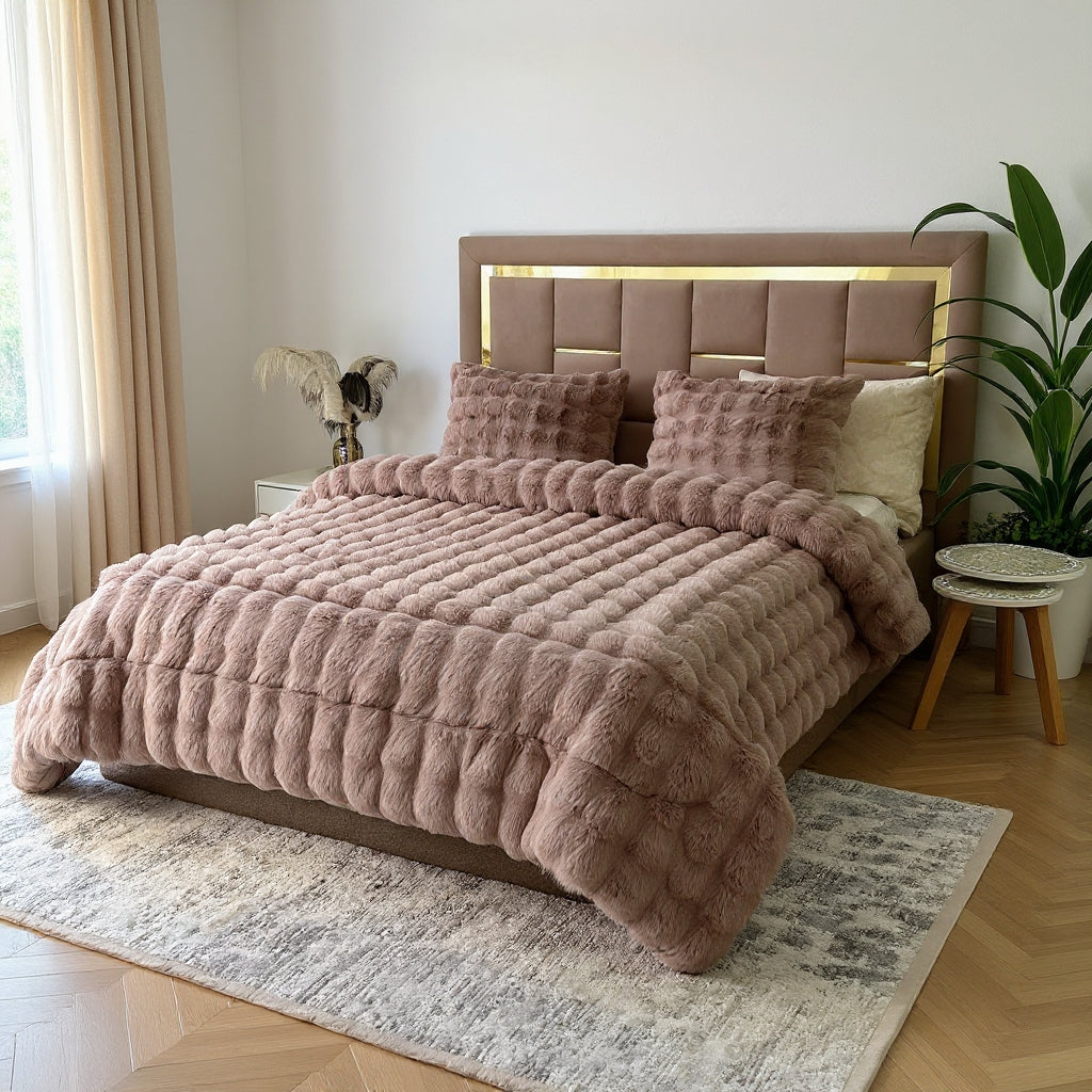 Couette Luxe en Fourrure de Lapin – 5 Pièces