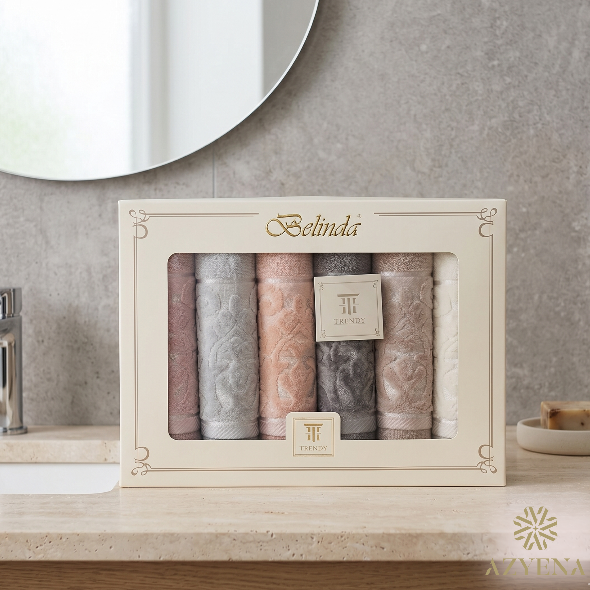 Pack de 6 serviettes de Visage en Bambou Lux 90*50 cm
