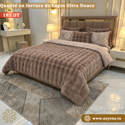 LUX -Ensemble Couette Double face en Fourrure Lapin