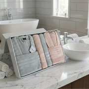 Coffret de Bain Mariés Luxe - Ensemble 6 Pièces 100% Coton - Belinda