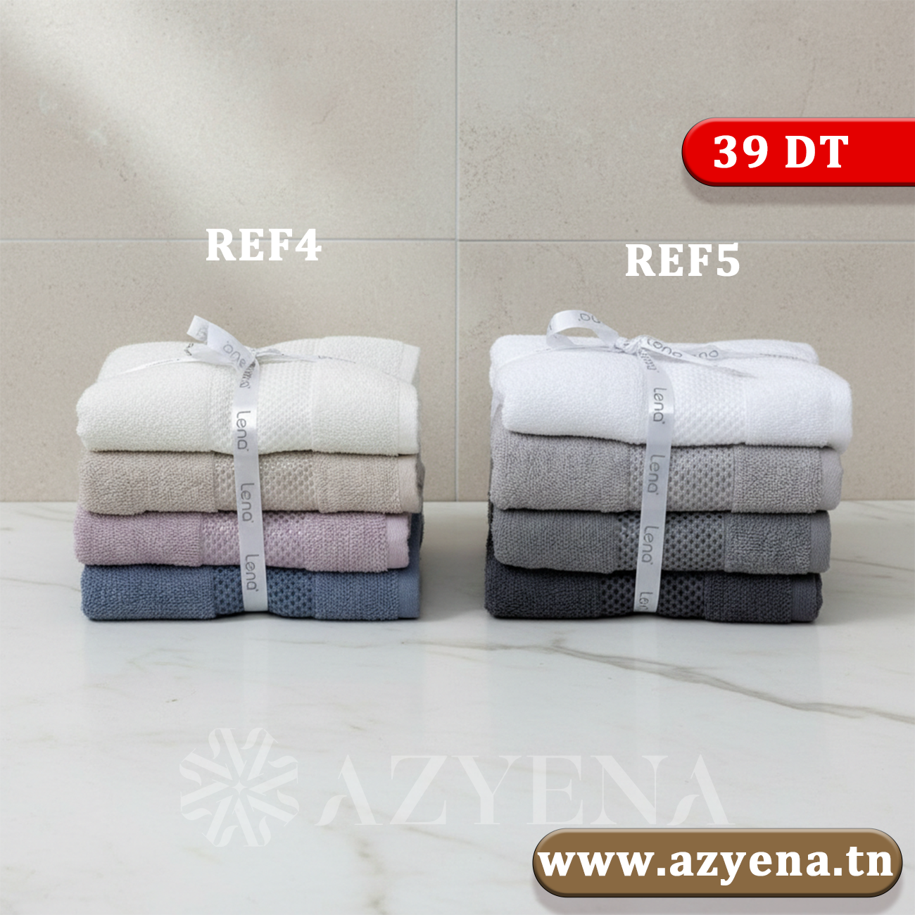Remise 10% - Pack de 4 serviettes de Visage Coton 90*50 cm