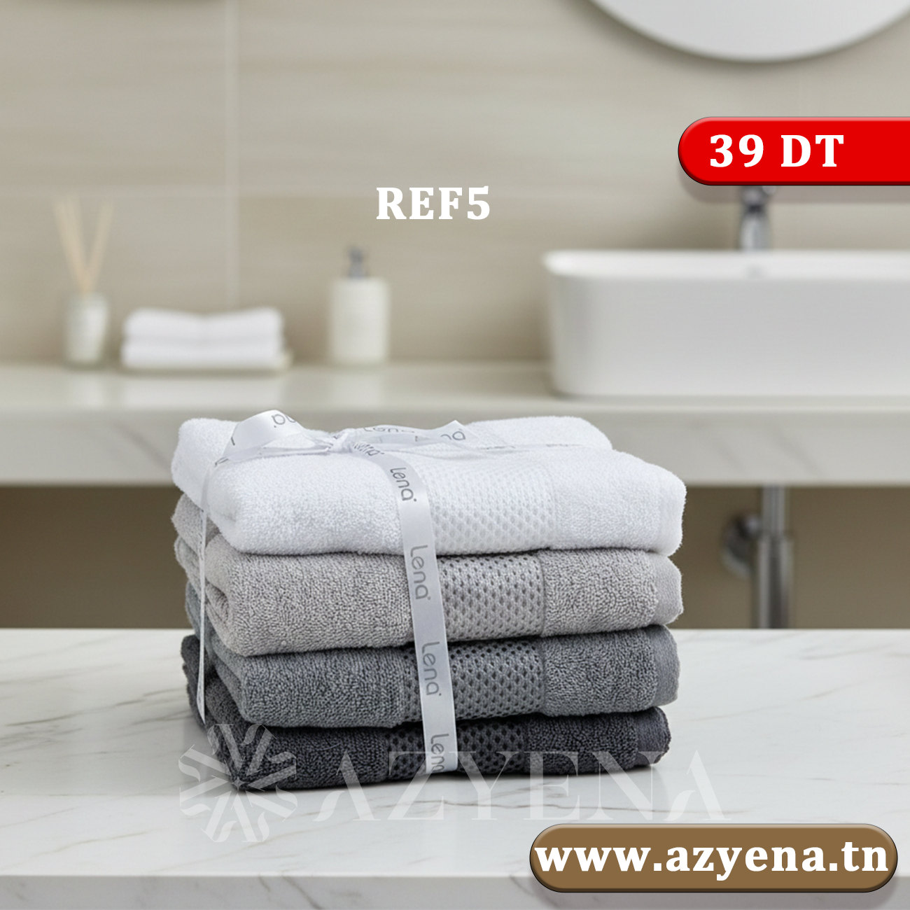 Remise 10% - Pack de 4 serviettes de Visage Coton 90*50 cm