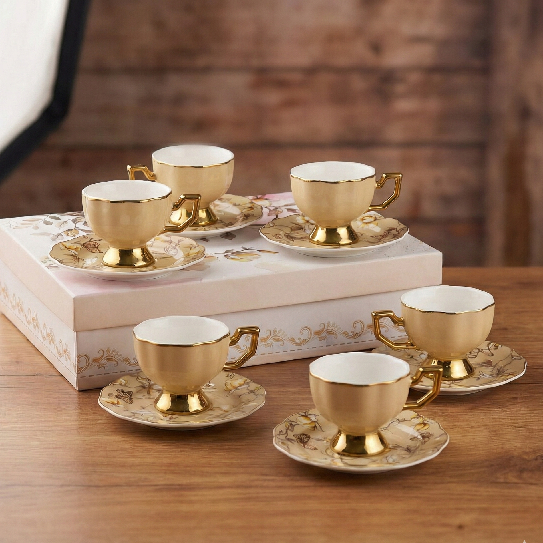 Service à Café en Porcelaine 12 Pièces