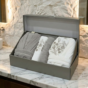Coffret Sortie de Bain elle&Lui en Coton Haut Gamme-6 pièces