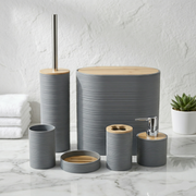 Set d'Accessoires de Salle de Bain 6 en 1 incassable - Gris Foncée