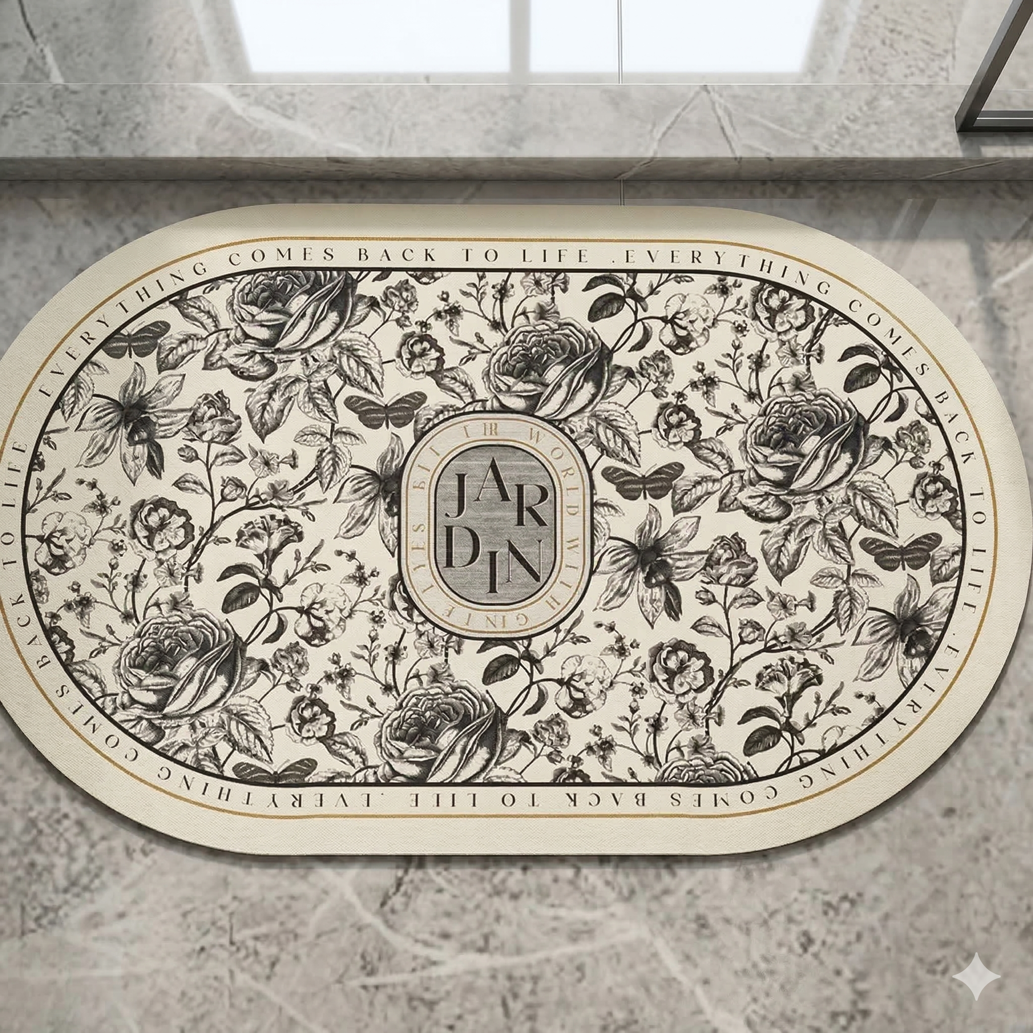 Ensemble 2 Tapis Salle Design Moderne Antidérapante , Absorbante