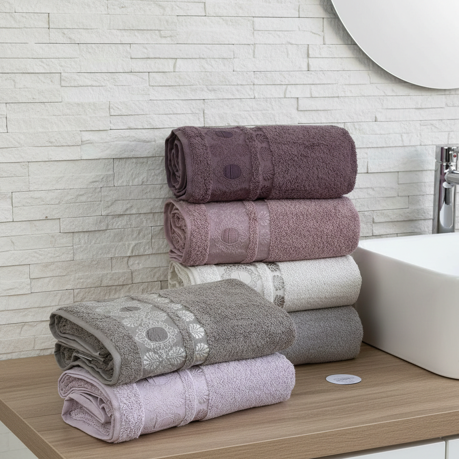 Pack De 6 Draps De Bain 150*90 cm 100% Coton Epais Ultra Douce - Pupilla Collection