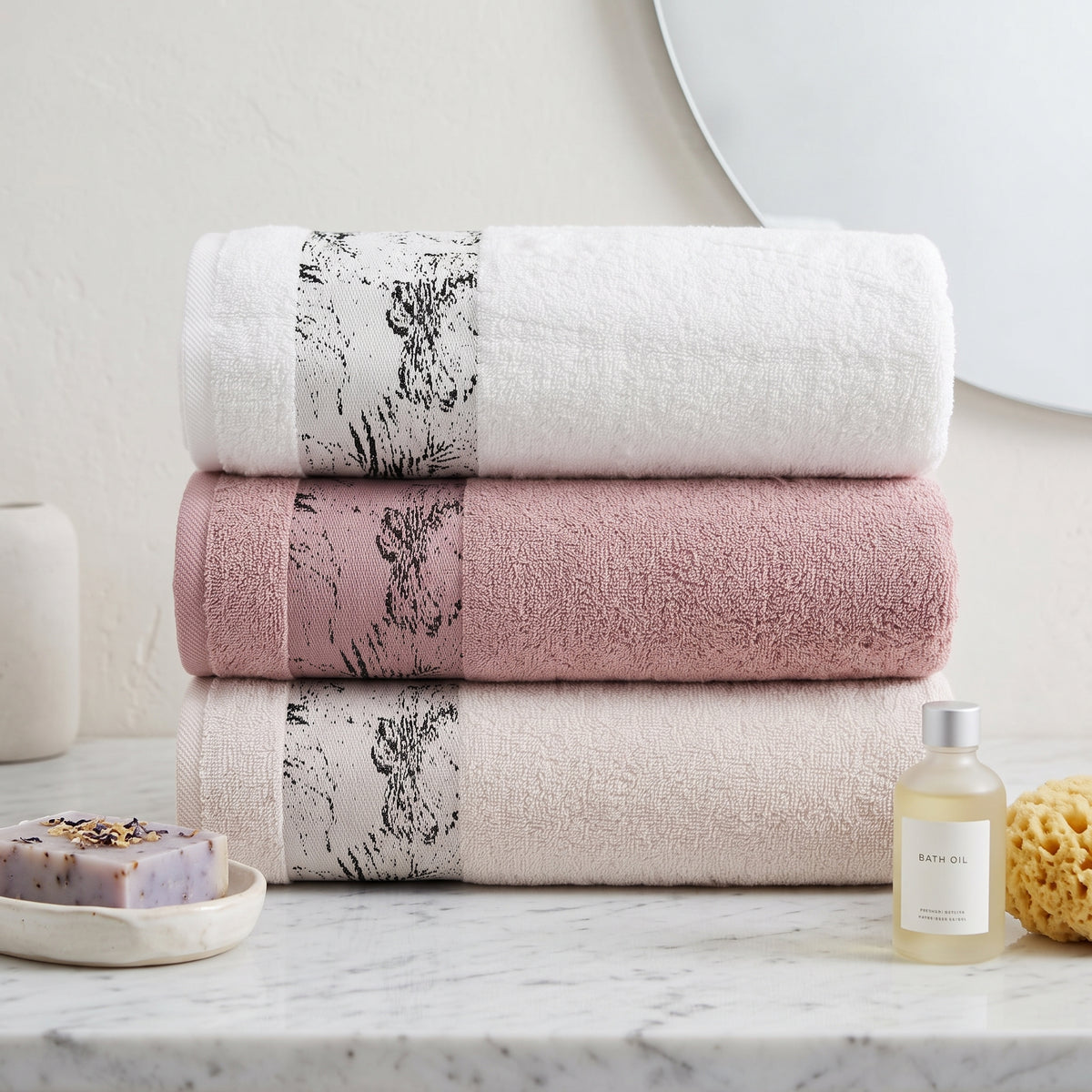 PACK DE 3 DRAPS DE BAIN  90*150 CM - 100% Coton