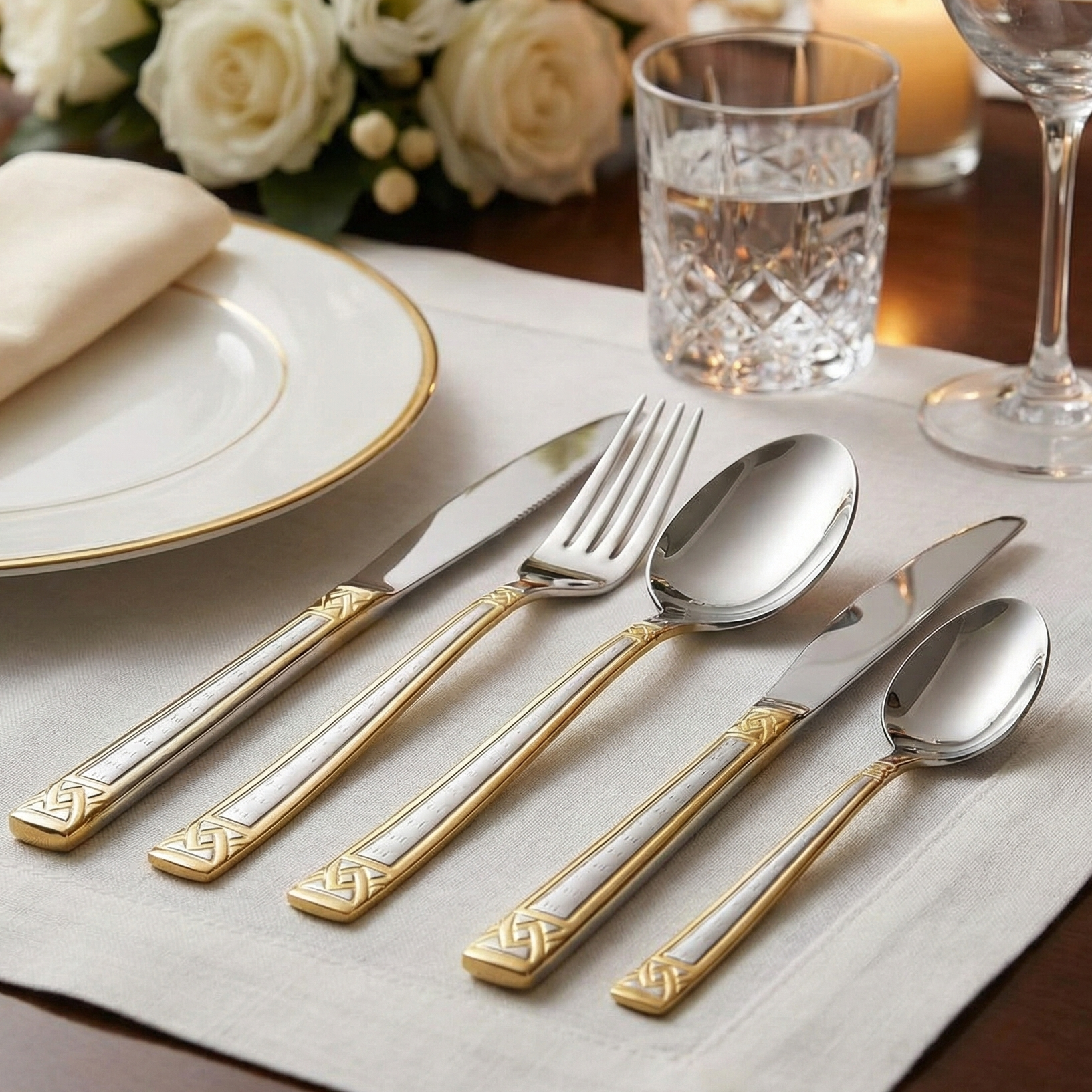 Coffret de Couverts en Acier Inoxydable 24 Pièces