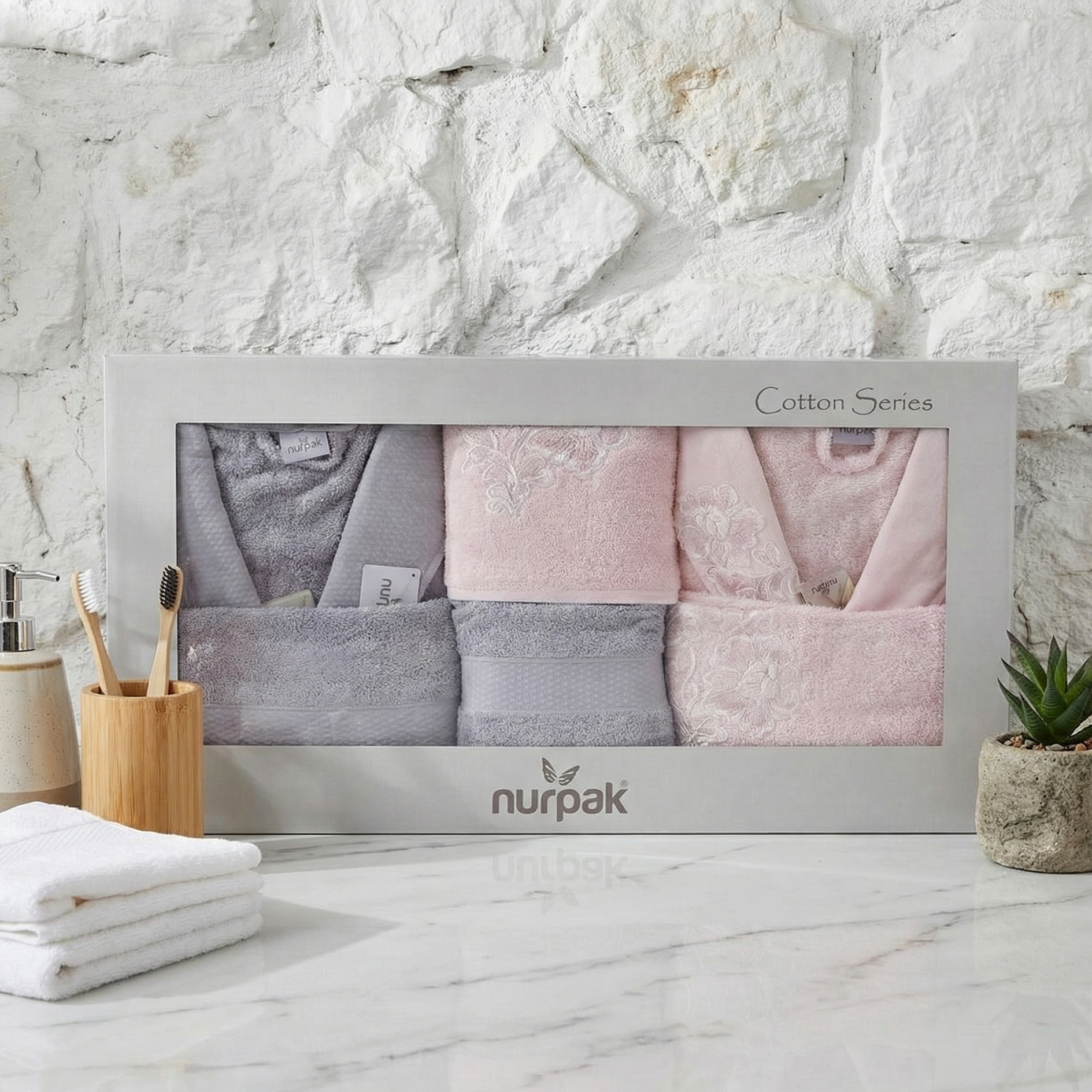Ensemble Sortie de Bain 6 pièces 100% Coton