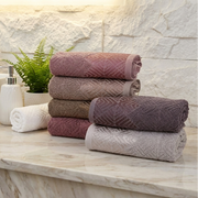 Lot de 6 Serviettes de Bain en Coton| Élégance & Confort (90×50 cm)