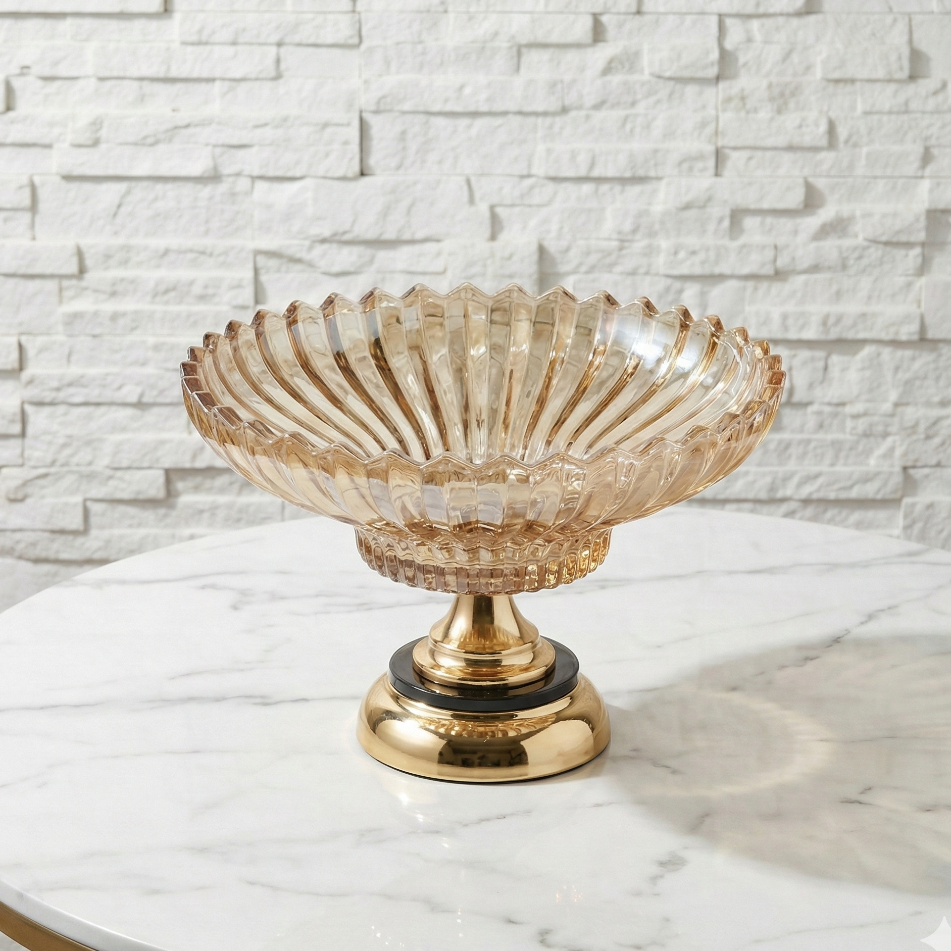 Bol À Fruits en Verre Cristal, Plateau À Fruits Créatif De Style Européen 31* 20 Cm