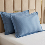Lot de 6 Taies d’Oreiller 50x70 cm – Coton Microfibre Rayé Satiné