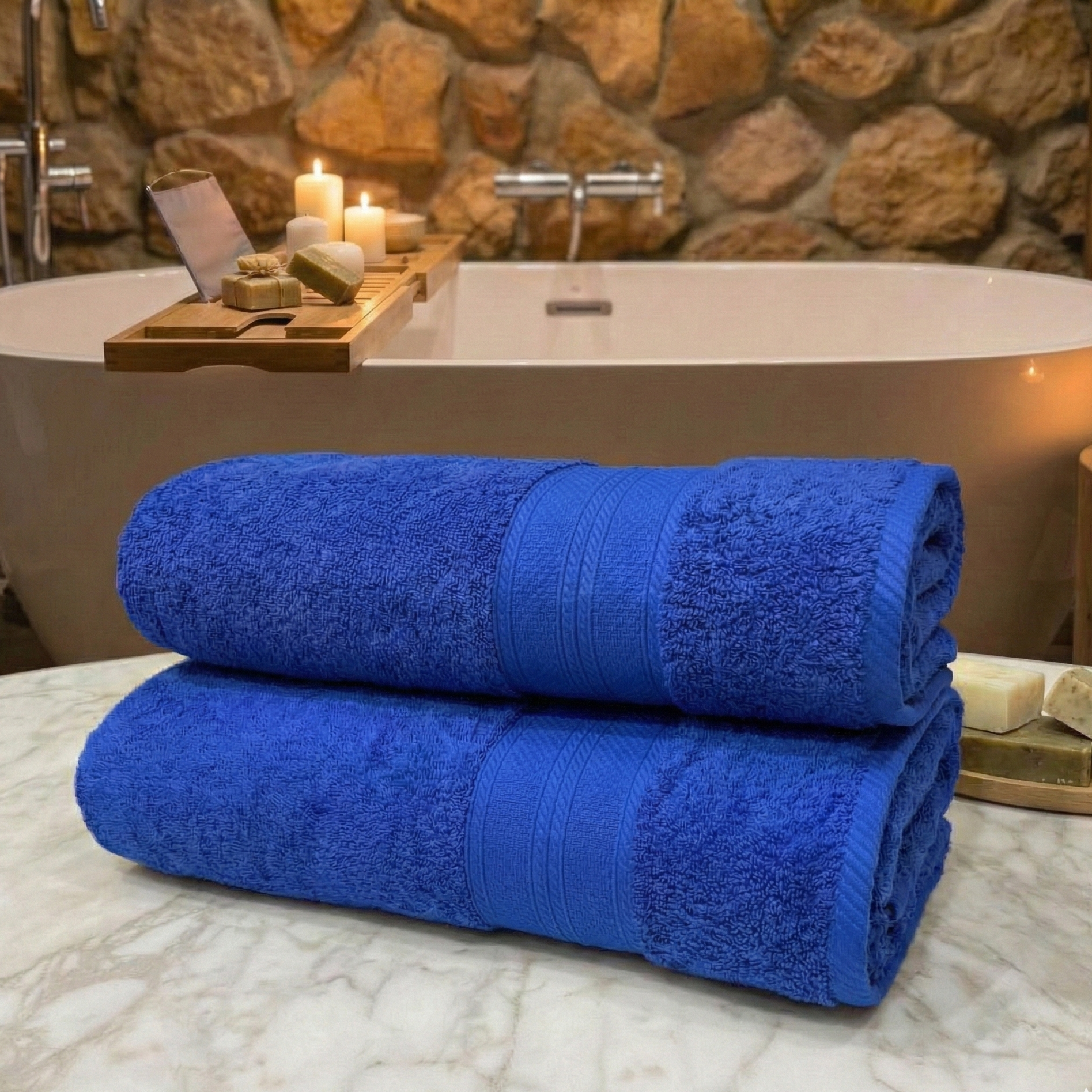 Lot de 2 Draps de Bain Grand Taille 180*100 cm