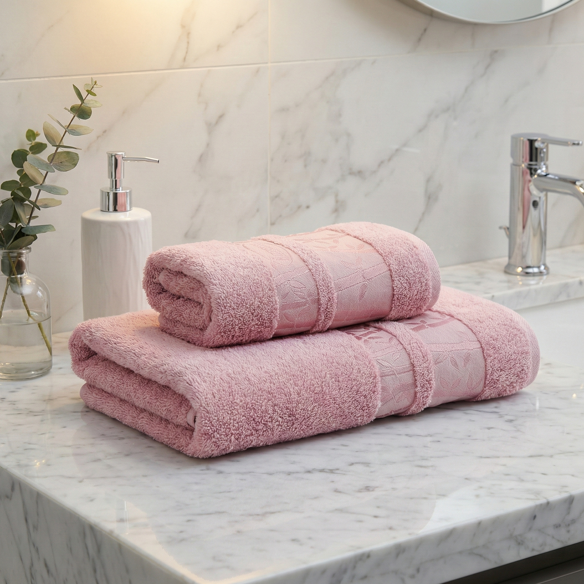 Lot de Deux Draps de Bain en 100% Bambou Ultra Douce