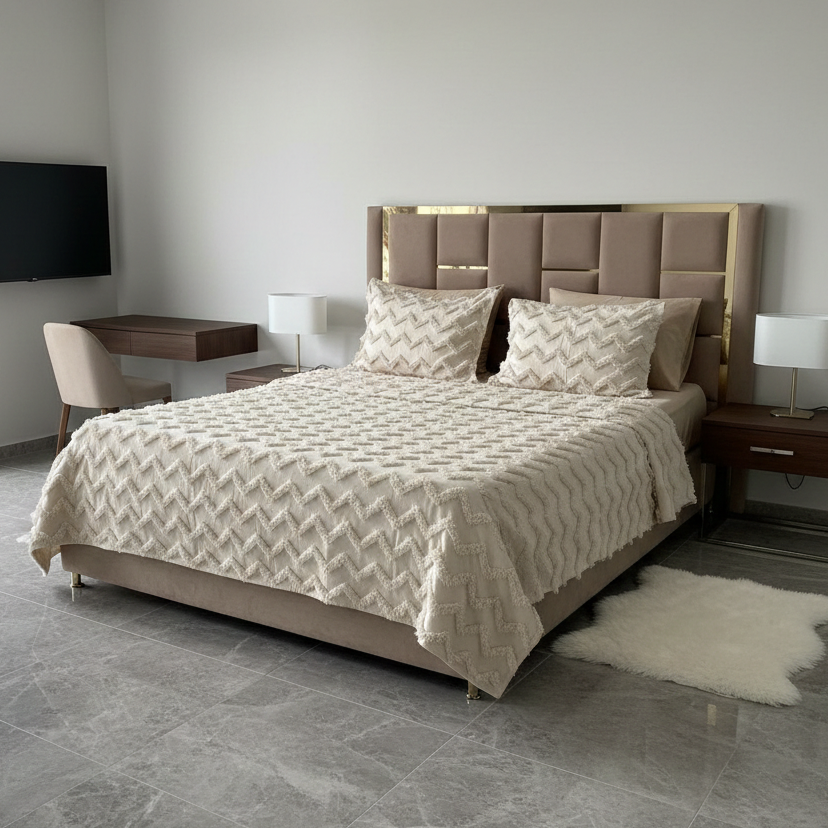 Parure de Lit Kamraya Haut Couture 100% Coton 6 pièces