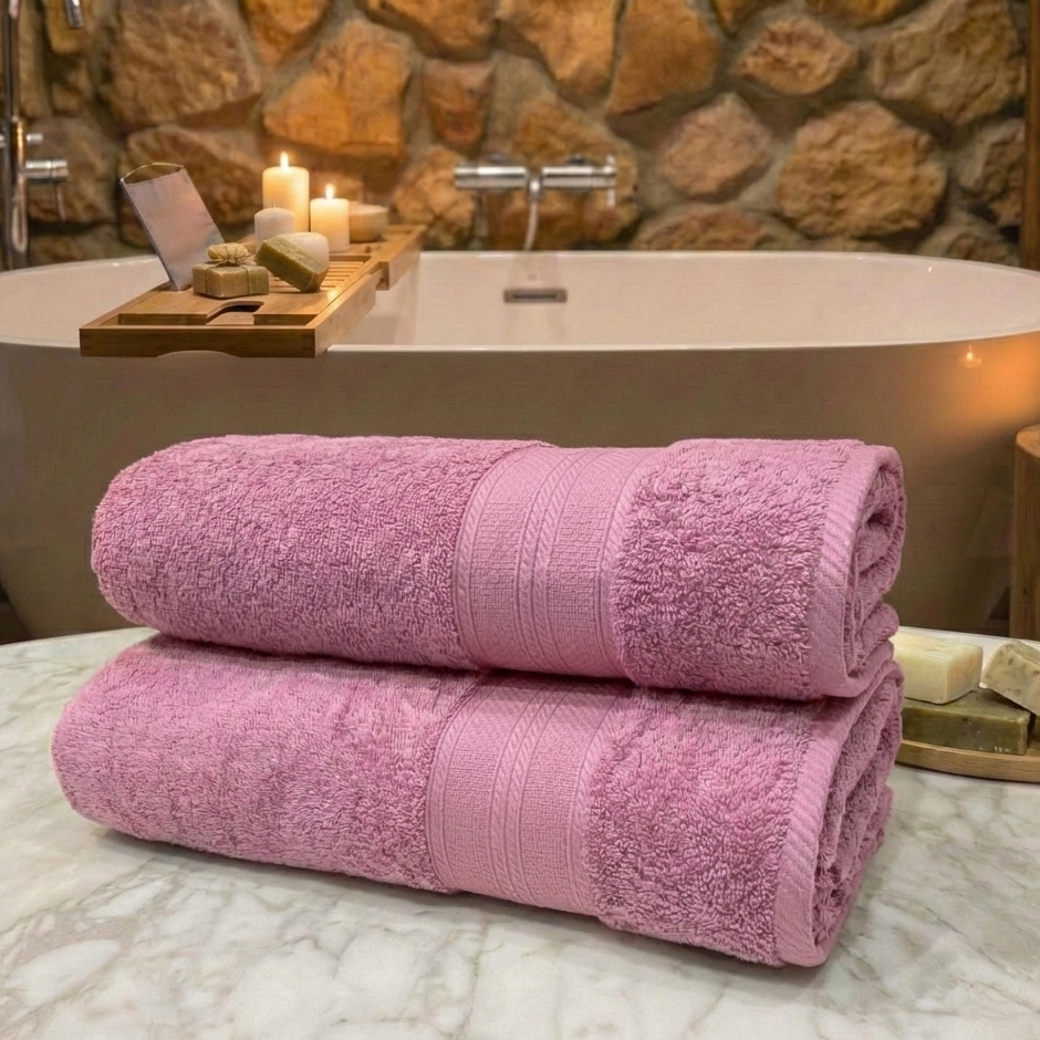 Lot de 2 Draps de Bain Grand Taille 180*100 cm