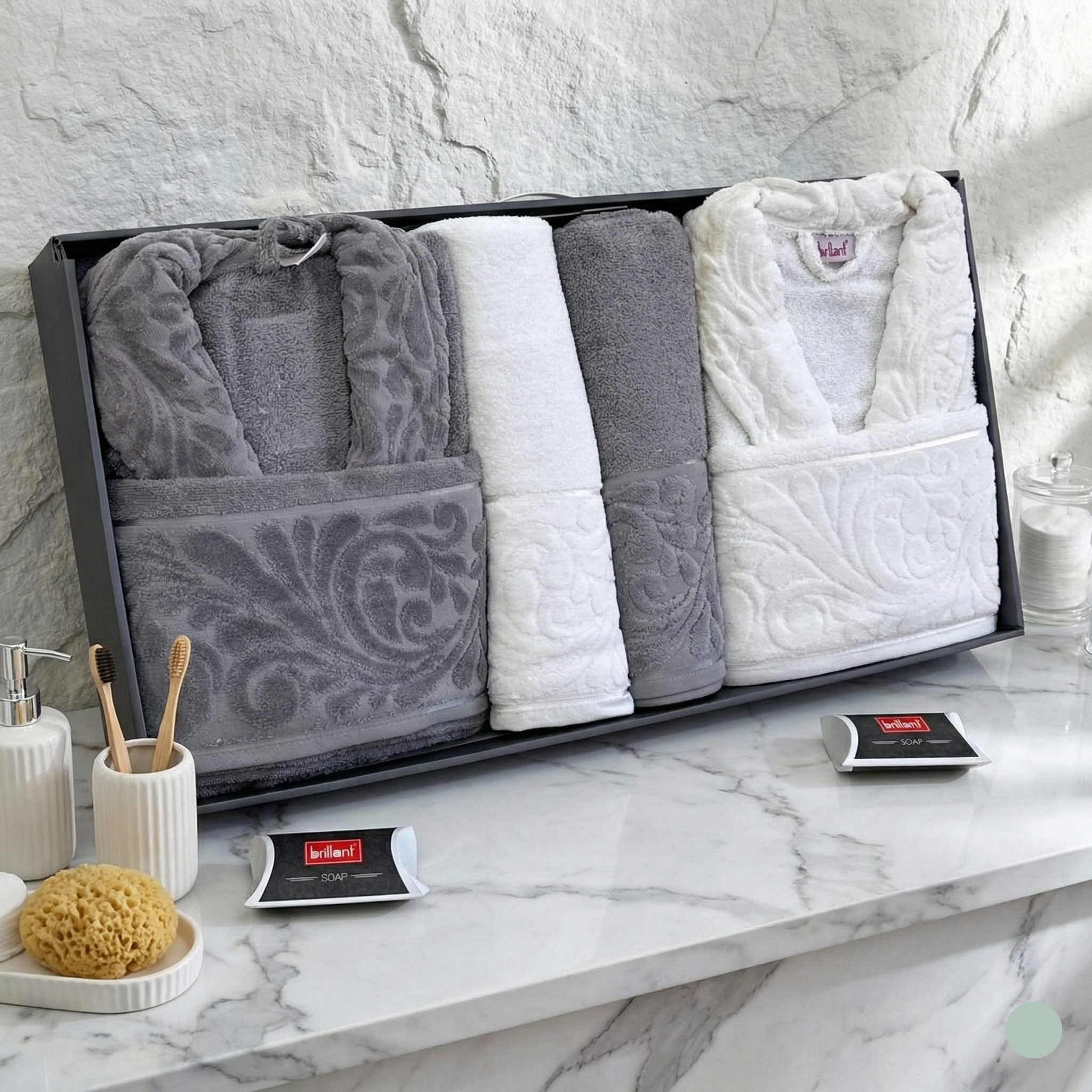 Ensemble Sortie de Bain 6 pièces 100% Coton