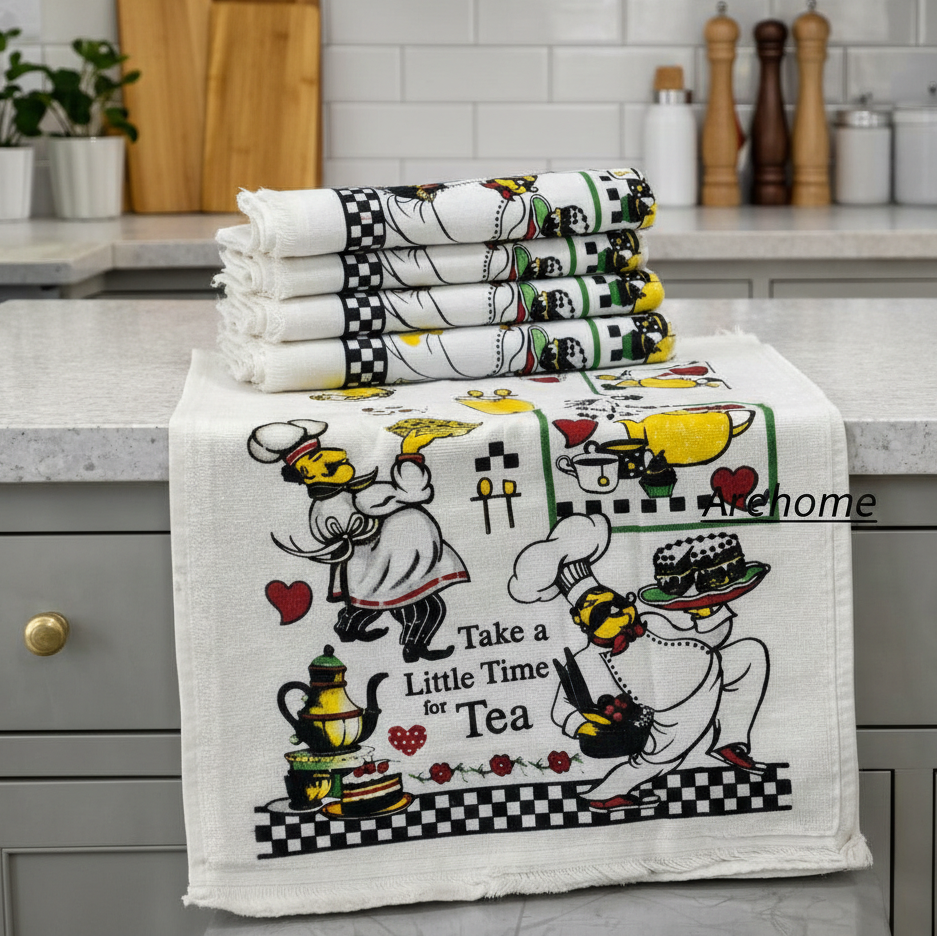 Lot de 6 serviettes de Cuisine éponge , absorbante  40*70 cm