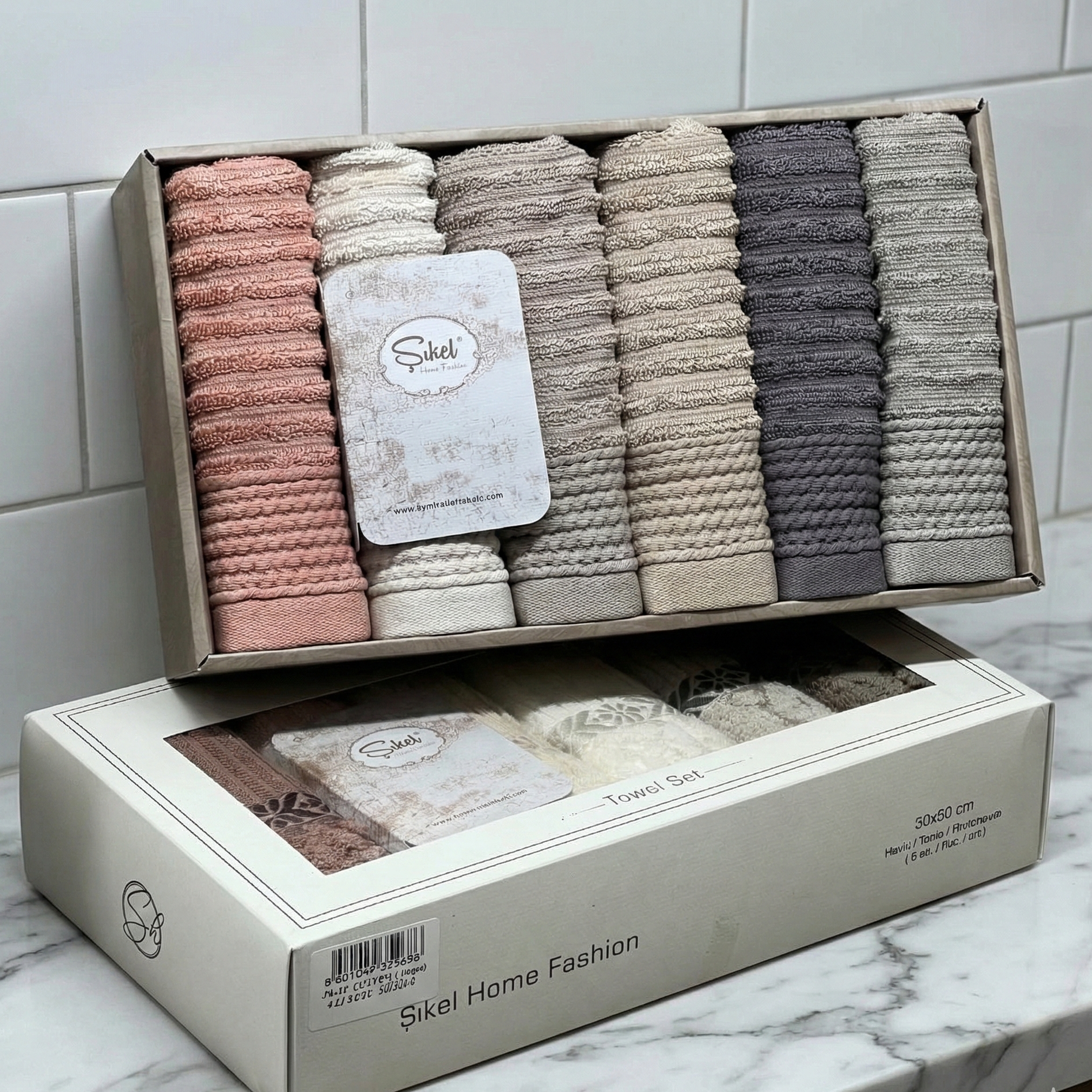 Cofret de 6 serviettes invité 100% Coton Ultra douce