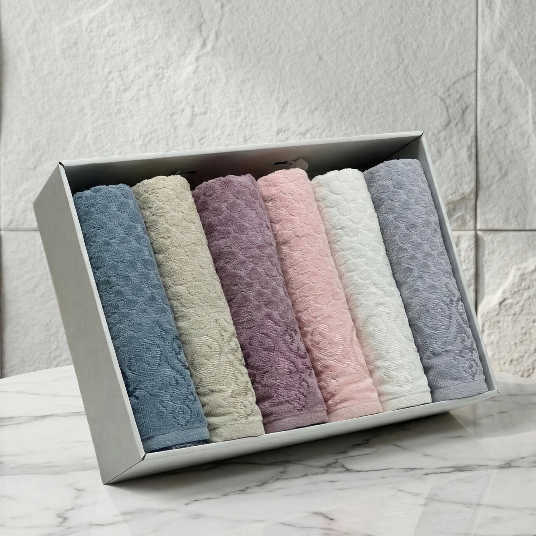 Coffret 6 Serviettes de bain Coton