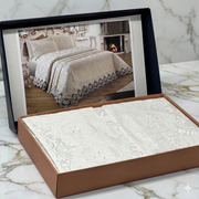 Parure de lit – Coton Satiné brodé, 6 pièces