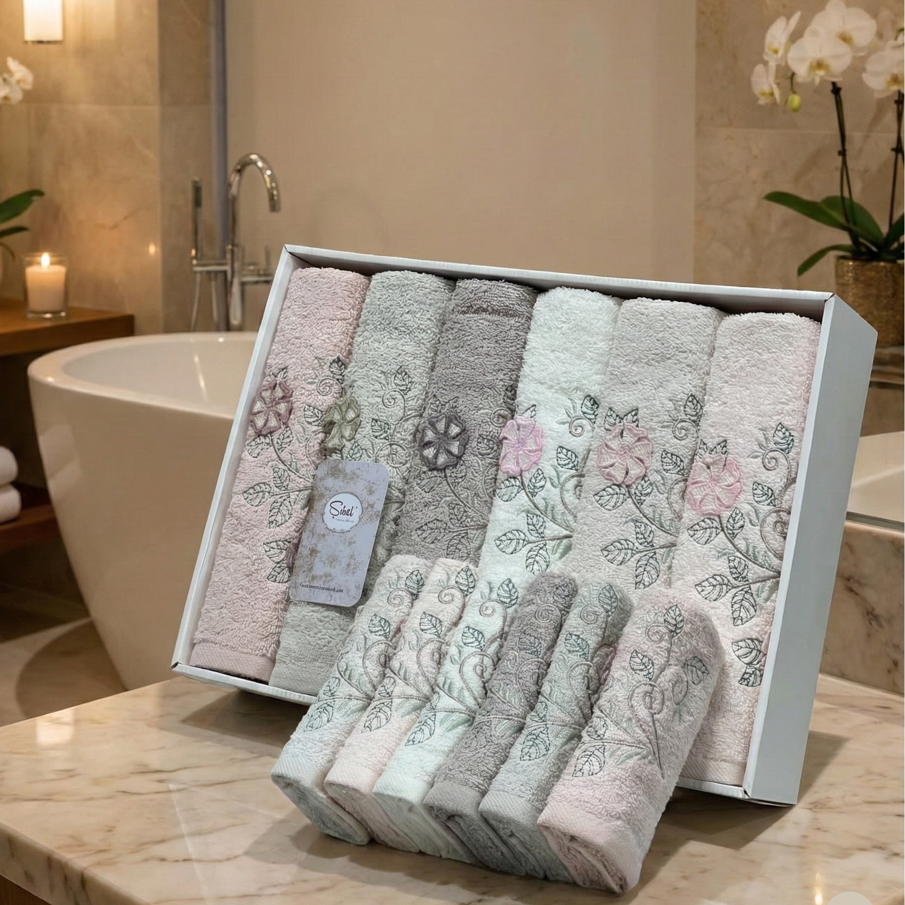 Coffret de 12 serviettes de Bain Bambou Epais - Offre Spéciale
