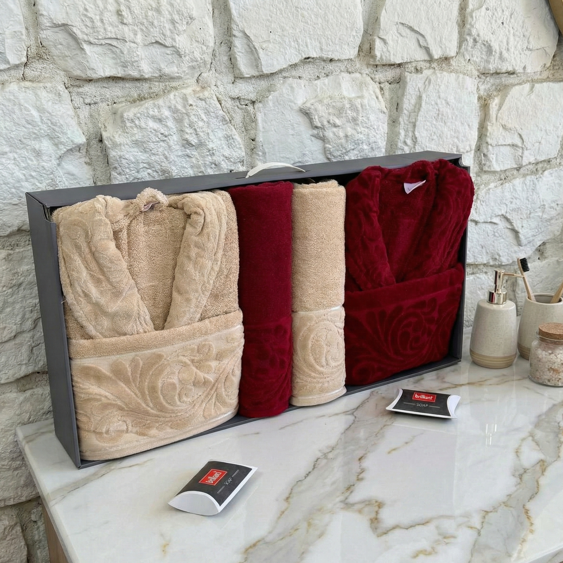 Ensemble Sortie de Bain 6 pièces 100% Coton