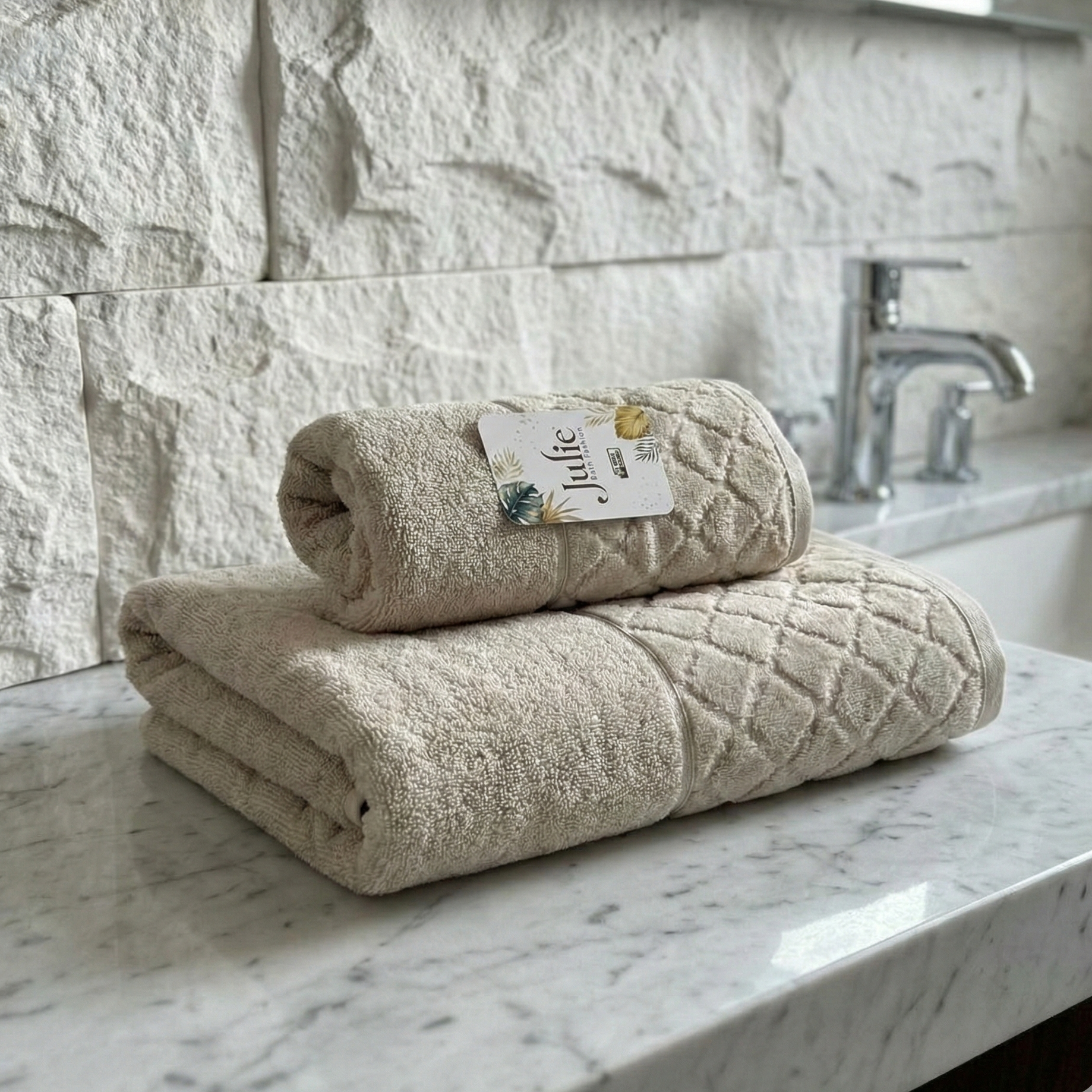 Cofret Drap de Bain Coton 150*90 cm et 90*50 cm