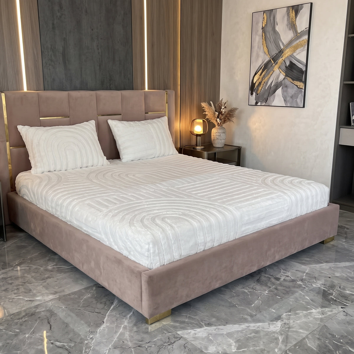 Housse Matelas Forrure lapin Ultra Douce - Design Moderne  - Blanc Cassé