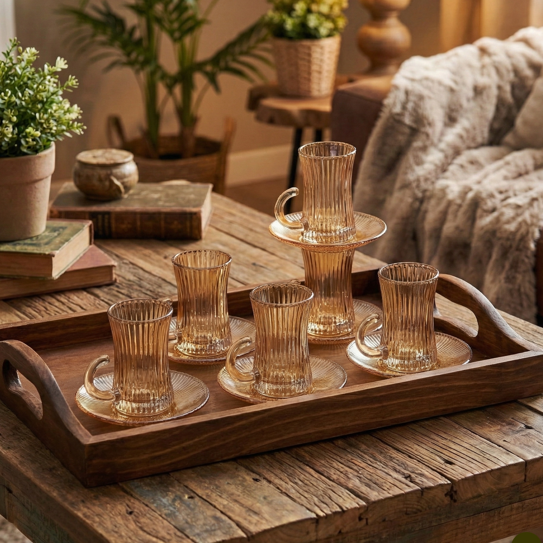 SERVICE À THÉ EN VERRE 12 PIÈCES