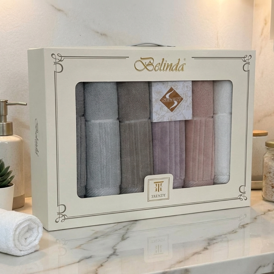 Coffret 6 Serviettes de Bain BELINDA TRENDY – Luxe & Confort