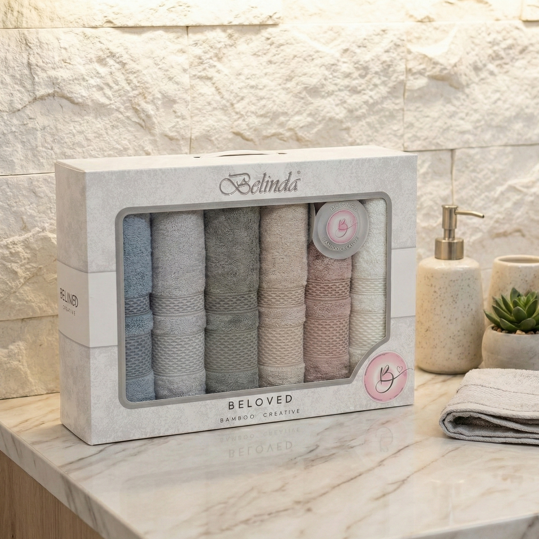 6 Serviettes de Bain Bambou-Coton – Luxe & Confort