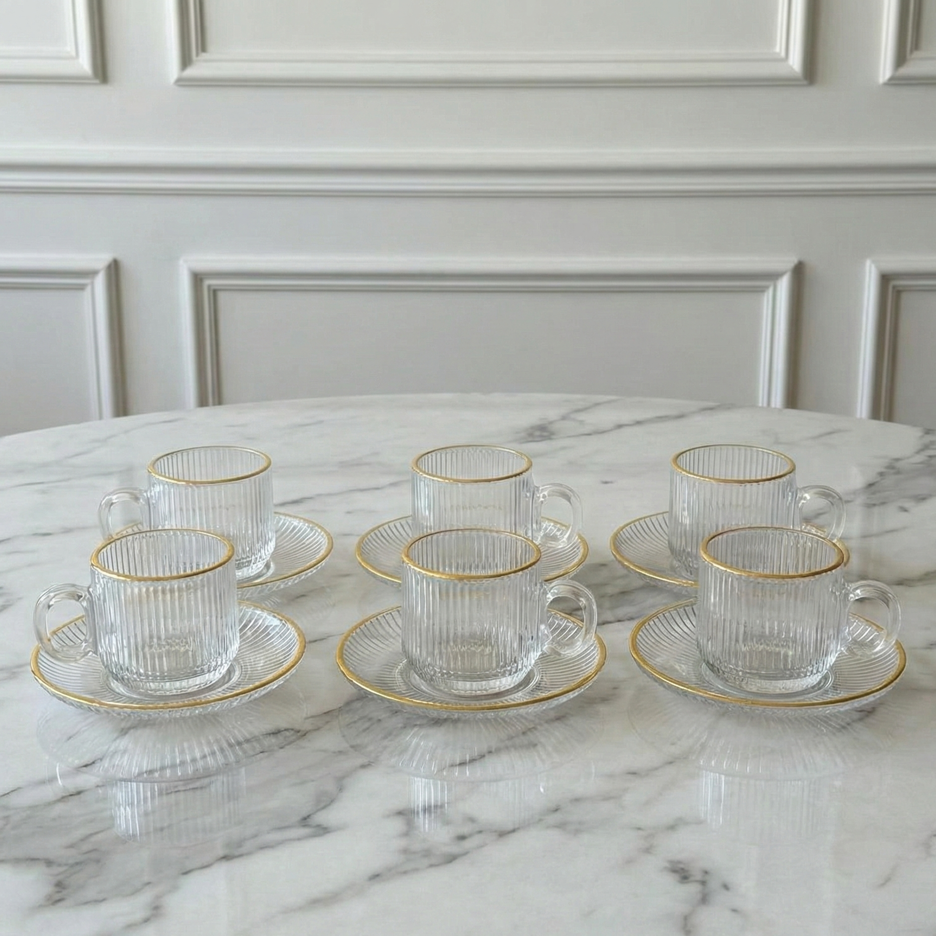 SERVICE À THÉ EN VERRE 12 PIÈCES