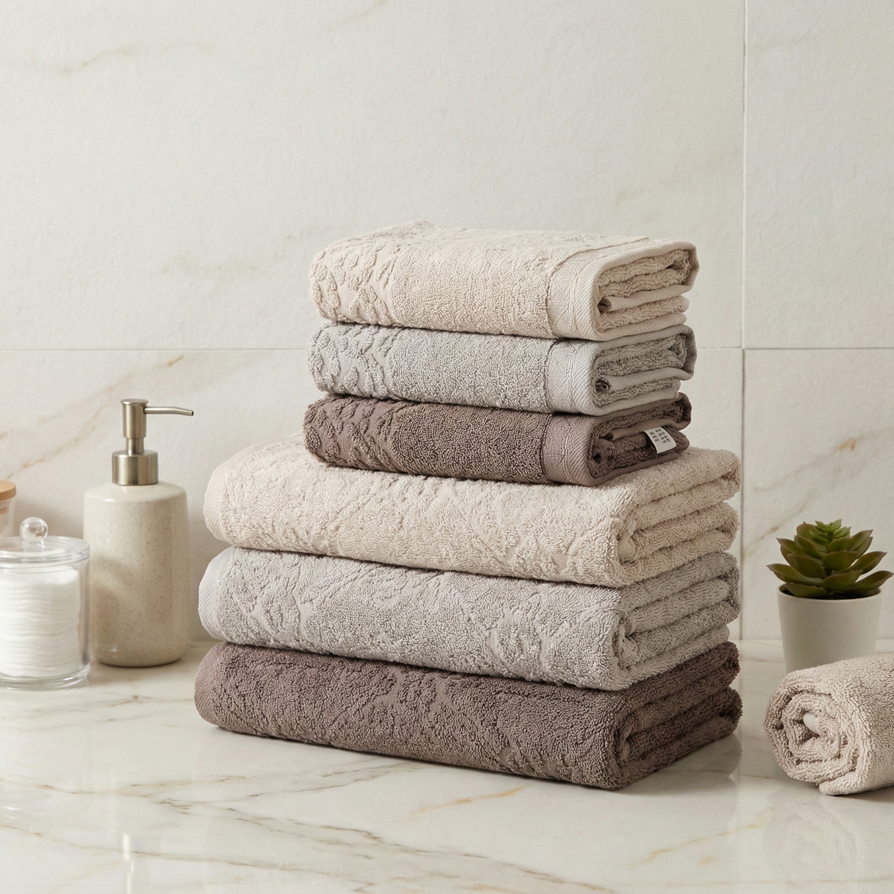 Ensemble Draps de Bain Très Épais - Pupilla Collection (6 Pièces)