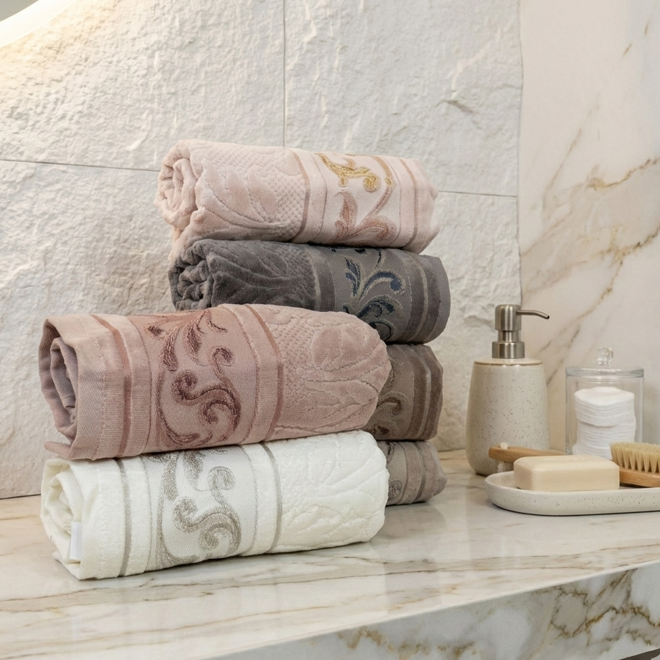 Pack 6 Serviettes de Bain Haut Gamme 50*90 cm de qualité bambou